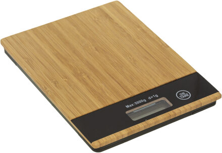 5five Keukenweegschaal - bamboe - max 5 kilo - Precisie weegschaal - met LCD-scherm