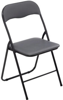 5five Klapstoel met pvc zitting - grijs - 44 x 48 x 79 cm - metaal - Klapstoelen