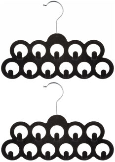 5five Kledinghanger - 2x - 11 ophanghaakjes - kunststof - voor riemen en stropdassen - riemenhouder