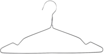 5five Kledinghangers - 10x - grijs - metaal - 40 x 20 cm - kleerhangers