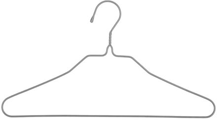 5five Kledinghangers - 10x - metaal - grijs - 39 x 22 cm - kleerhangers