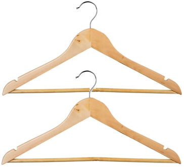 5five Kledinghangers - 16x - hout - 45 x 23 cm - kleerhangers