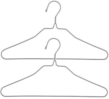 5five Kledinghangers - 20x - metaal - grijs - 39 x 22 cm - kleerhangers