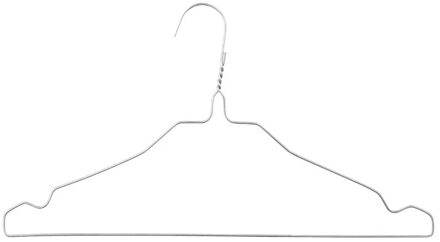 5five Kledinghangers - 25x stuks - metaal - zilver - 40 x 20 cm - kleerhangers