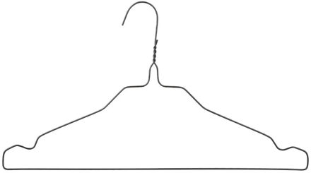 5five Kledinghangers - 25x stuks - metaal - zwart - 40 x 20 cm - kleerhangers