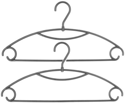 5five Kledinghangers - 30x - grijs - kunststof - 41 x 20 cm - kleerhangers