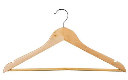 5five Kledinghangers - 4x - hout - 44 x 23 cm?- kleerhangers