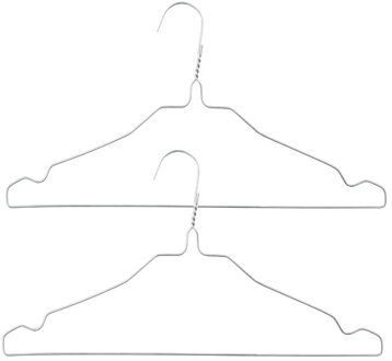 5five Kledinghangers - 50x stuks - metaal - zilver - 40 x 20 cm - kleerhangers