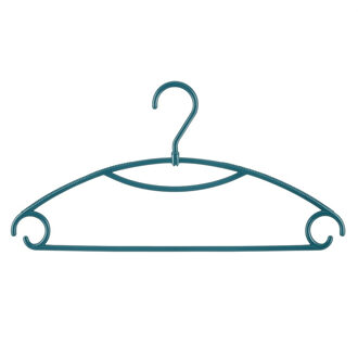 5five Kledinghangers - 8x stuks - geribbeld kunststof - petrol - 40 x 20 cm