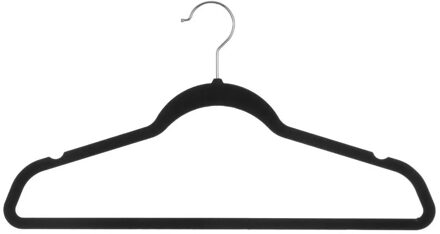 5five Kledinghangers - 8x - zwart - kunststof - 45 x 23 cm - kleerhangers