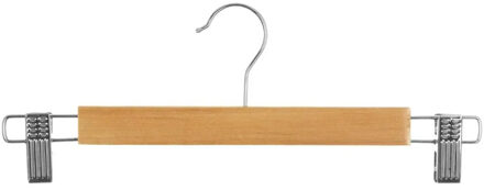 5five Kledinghangers - voor broeken - 3x Stuks - 34 x 12 cm - naturel - klemhanger