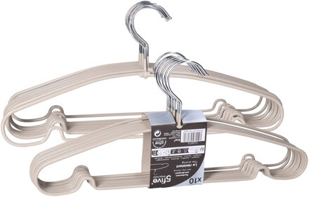 5five Kledinghangers - Voordeelset van 20x stuks - metaal - taupe - 39 x 19 cm