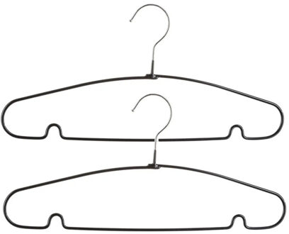 5five Kledinghangers - Voordeelset van 20x stuks - metaal - zwart - 39 x 19 cm