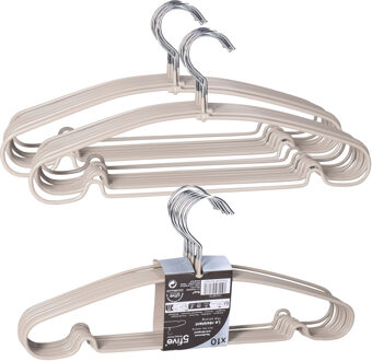 5five Kledinghangers - Voordeelset van 30x stuks - metaal - taupe - 39 x 19 cm