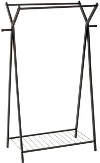 5five Kledingrek met dubbele stang - rvs metaal - zwart - 98 x 42 x 145 cm - max 49 kilo