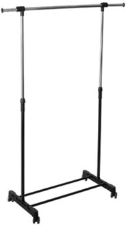 5five Kledingrek met enkele stang - kunststof/metaal - zwart - 120 x 42 x 165 cm