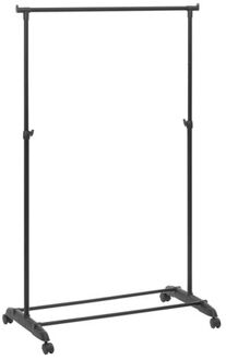 5five Kledingrek met enkele stang - kunststof/metaal - zwart - 80 x 42 x 160 cm - Kledingrekken