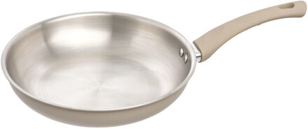 5five koekenpan Paris - D24 cm - RVS - aluminium - beige/zilver - pannen