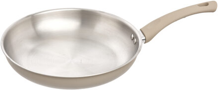 5five koekenpan Paris - D28 cm - RVS - aluminium - beige/zilver - pannen