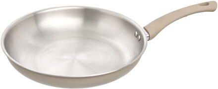 5five koekenpan Paris - D30 cm - RVS - aluminium - beige/zilver - pannen