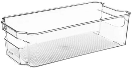 5five Koelkast/keuken organizer bak - transparant - kunststof - L31 x B15 x H9 cm - groente lade