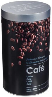 5five Koffie bewaarblik - metaal - zwart - H19 cm - 500 gram - Voorraadblikken