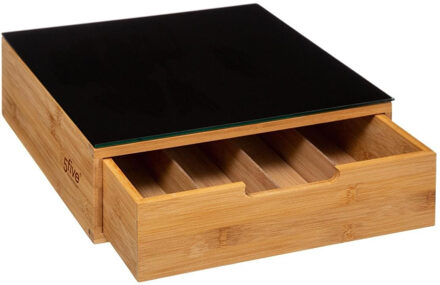 5five Koffie cup/capsule houder - lade - bamboe hout - universeel - 30 x 10 cm