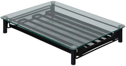 5five Koffie cups/capsules houder dispenser lade - metaal/glas - 40 x 31 x 7 cm - voor 60 capsules