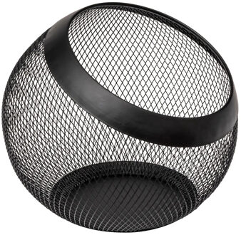 5five Koffie cups/capsules houder - draad metaal - 24 x 21 cm - voor 70 capsules - zwart - rond