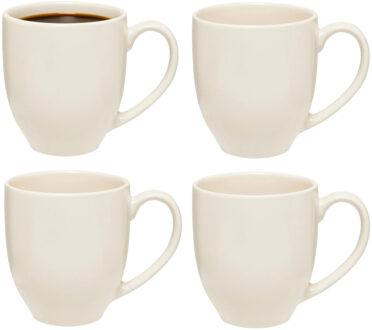 5five Koffiemokken Venice - 8x stuks - Keramiek - wit - 480 ml - 9 x 11 cm
