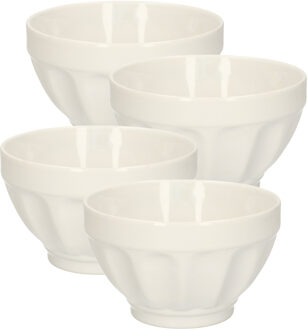 5five Kommetjes/serveer schaaltjes - 6x - Colorama - keramiek - D14 x H9 cm - ivoor wit - Stapelbaar