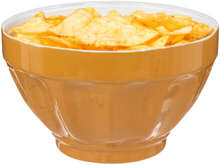 5five Kommetjes/soepkommen schaaltjes - 1x - Colorama - keramiek - D14 x H9 cm - okergeel - Stapelbaar