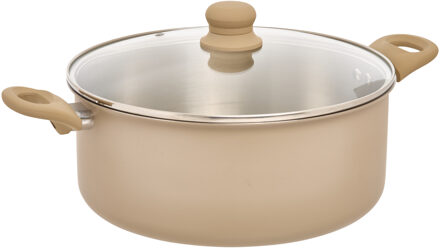 5five kookpan Paris - D28 cm - RVS - aluminium - beige/zilver - pannen