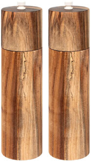 5five Kruidenmolen - 2x - Harmony?- acacia hout - 21.5 cm - peper/zout -?Kruidenset