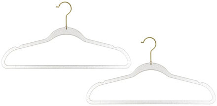 5five kunststof kledinghangers met glitters - Set van 24x stuks - goud - 45 x 24 cm - Kledingkast