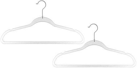 5five kunststof kledinghangers met glitters - Set van 24x stuks - zilver - 45 x 24 cm - Kledingkast