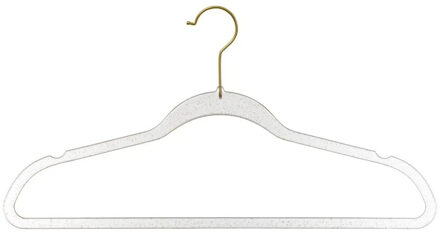 5five kunststof kledinghangers met glitters - Set van 8x stuks - goud - 45 x 24 cm - Kledingkast