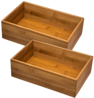 5five lade orgaiseer bakjes - 4x - sorteer box - bamboe hout - 23 x 15 x 7 cm - Deviders