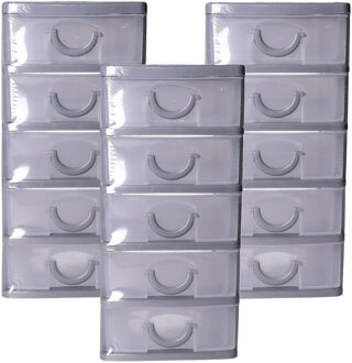 5five Ladeblokje kunststof met 5 lades - 3x - transparant/grijs - 9 x 13 x 19 cm - opberglades