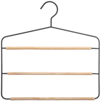 5five Luxe kledinghanger/broekhanger voor 3 broeken zwart 35 x 36 cm - Kledinghangers