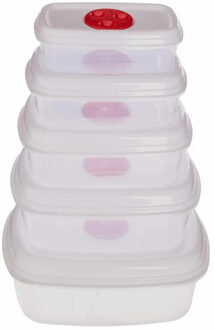 5five Magnetron dozen set 5x stuks - met luchtgaatjes - vershouddoos - vriezer bestendig