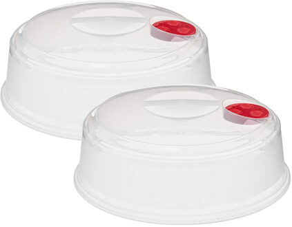 5five Magnetrondeksel - 2x - D27 x H10 cm - transparant - kunststof - magnetronkap/afdekschaal