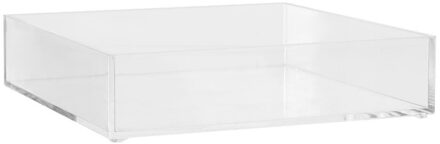 5five Make-up houder box - 20 x 20 x 5 cm - transparant kunststof - Organizer bakjes