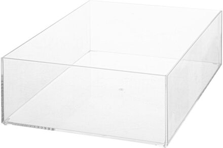 5five Make-up houder box - 25 x 19 x 8 cm - transparant kunststof - Organizer bakjes