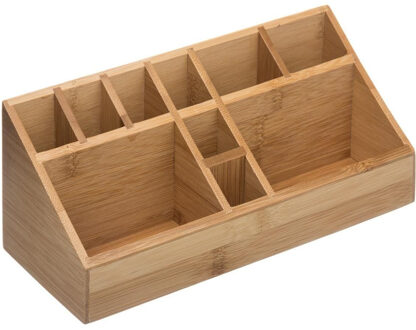 5five Make-up/nagellak organizer 10 vakken rechthoek 23 x 9 cm van bamboe