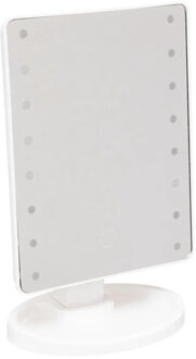 5five Make-up spiegel Vegas - met LED lampjes - kunststof - 16 x 28 cm - wit - enkelzijdig