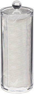 5five Make up watjes/watten schijfjes houder - dispenser - 7 x 20 cm - kunststof - transparant