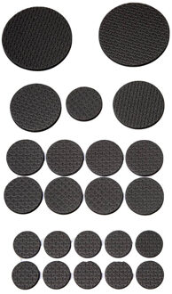 5five Meubel/vloerbeschermers - 2x - 50-delig - zwart - zelfklevend - EVA schuim - meubelviltjes