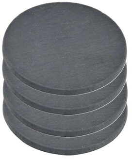 5five Onderzetters voor glazen - 4x stuks - rond - Leisteen - 10 x 0.8 cm