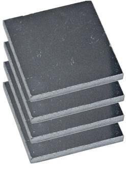 5five Onderzetters voor glazen - 4x stuks - vierkant - Marmer - grijs - 10 x 0.8 cm